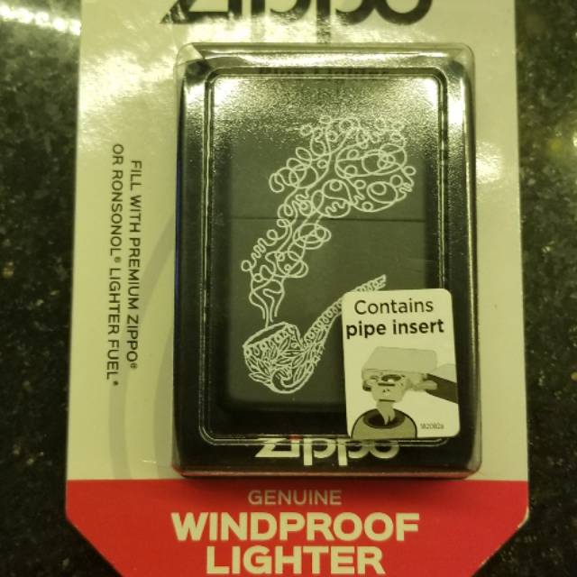 Zippo genuine windproof ligther contain pipe insert.