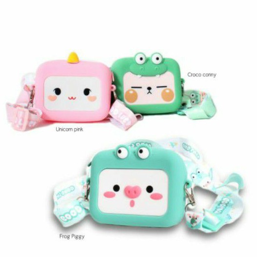 tas selempang kecil jelly unicorn / croco / frog piggy