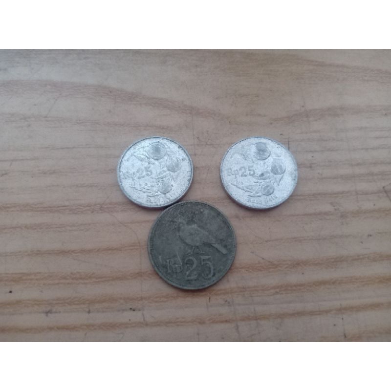 Uang 25 Rupiah Koin 1971,1993 dan 1994