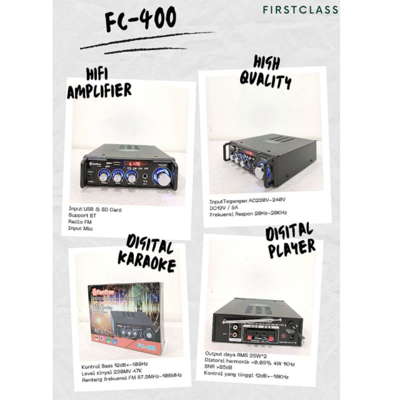ampli fier digital karaoke FIRSTCLASS FC 400 ORIGINAL