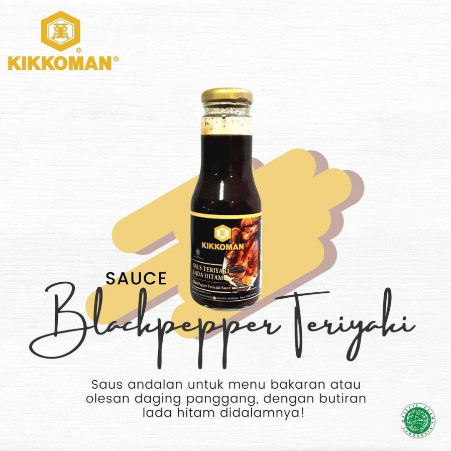 Kikkoman Black Pepper Teriyaki Sauce - Saus Teriyaki Lada Hitam 300g