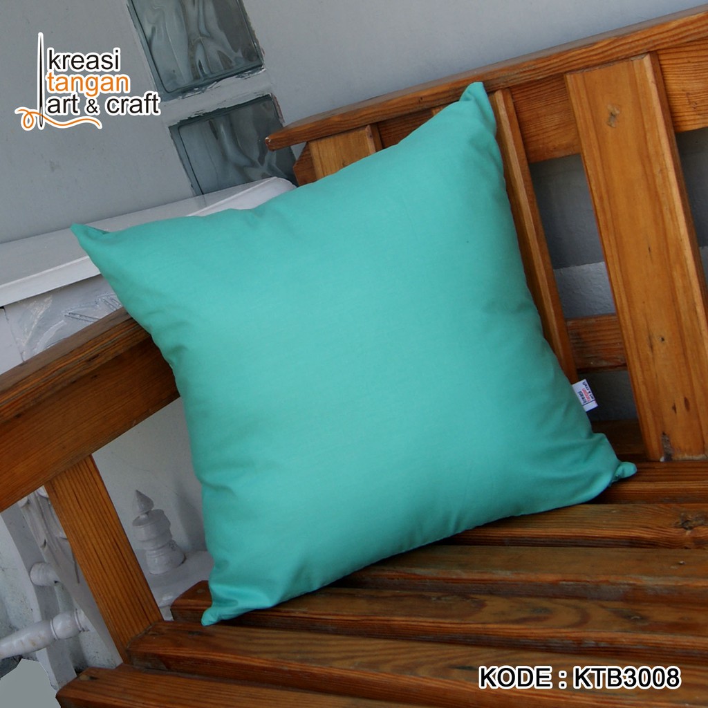 SARUNG BANTAL SOFA POLOS 30x50, 40x40, 45x45, 50x50, 60x60, 70x70 Cyan KTB3008