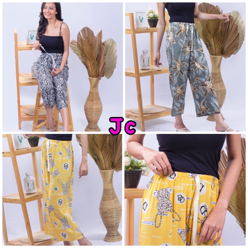 COD JC- CELANA SANTAI WANITA / Kulot Pant Import / Celana Kulot Rayon Import / Celana Santai Wanira / Celana Tidur Wanita