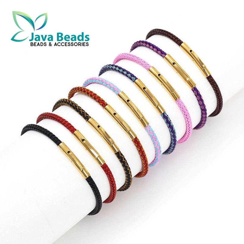 Gelang Tali Kawat Anti Air Waterproof Untuk Charm Liontin Emas Model Klik