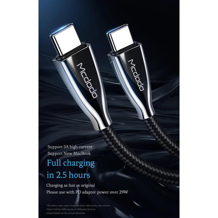 MCDODO 1.5M CABLE PD TYPE-C TO TYPE-C - SUPPORT 3A EXCELLENCE SERIES MACBOOK CHARGER CA-5890