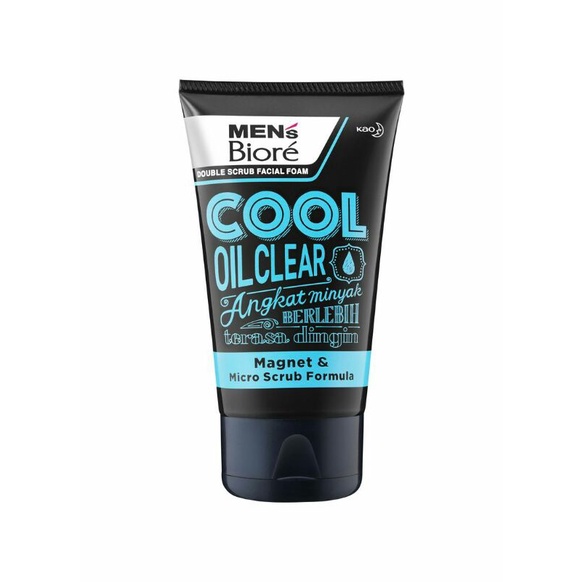 Kao Biore Facial Foam Men's Double Scrub Cool Oil Clear 100G
