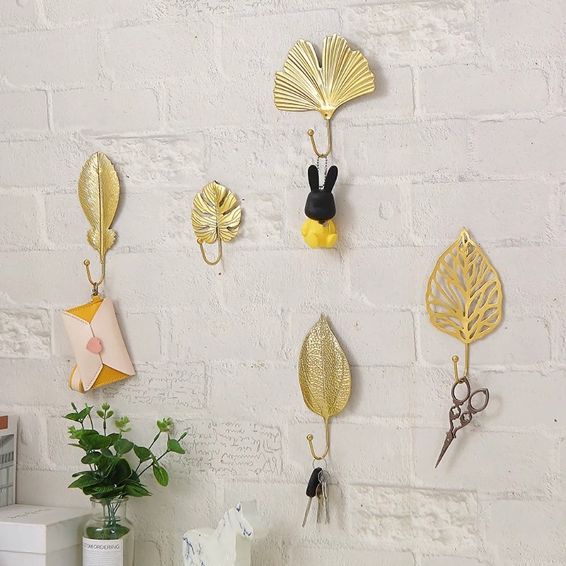 Home Office Creative Leaf Shape Wall Mounted  Storage Hooks