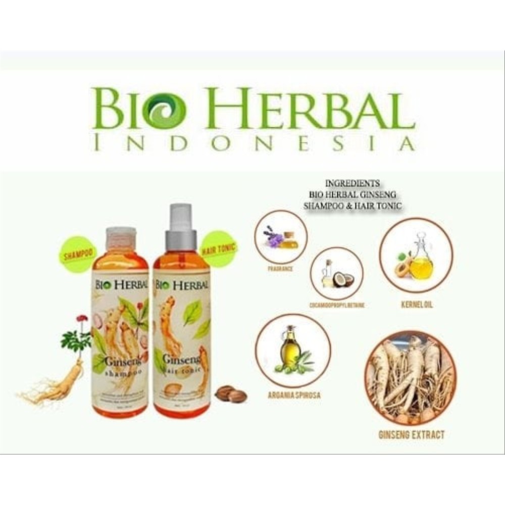 Bisa Cod Original Bio Herbal Ginseng Shampoo Hair Tonic Bpom Sepaket Shopee Indonesia