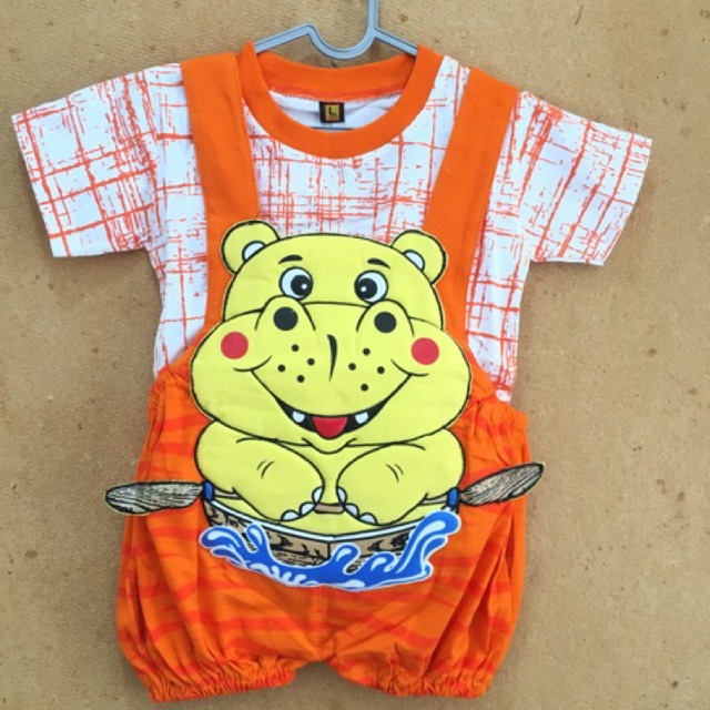 Baju bayi anak cowo laki Baju Kodok Romper Baby Hipo 3D Lucu