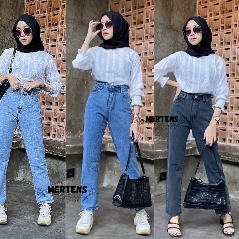 Terbaik.. Celana Boyfriend Jeans Snow / Celana Boyfriend Jeans cewek / Celana Panjang Jeans Wanita K