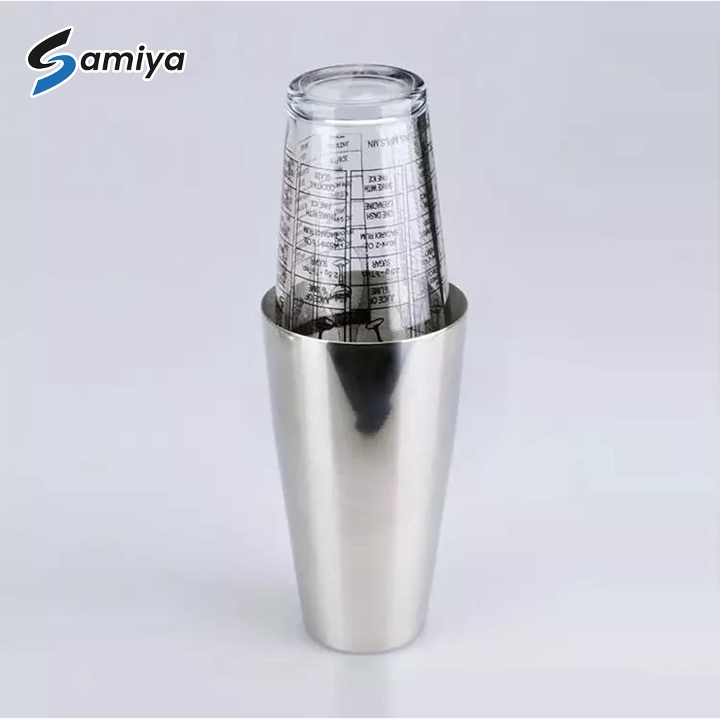boston shaker glass cocktail recipe 400/750ml / pengocok minuman bar resto / barista bartender tools