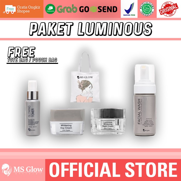 MS GLOW Paket Luminous ( Solusi Flek Hitam & Bekas Jerawat )