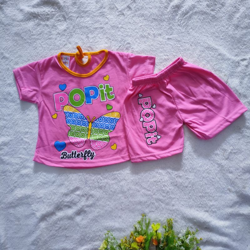 Setelan anak 1 2 tahun pop it popit baju anak cewek perempuan viral Fatonah Shop ( setelan pop it )