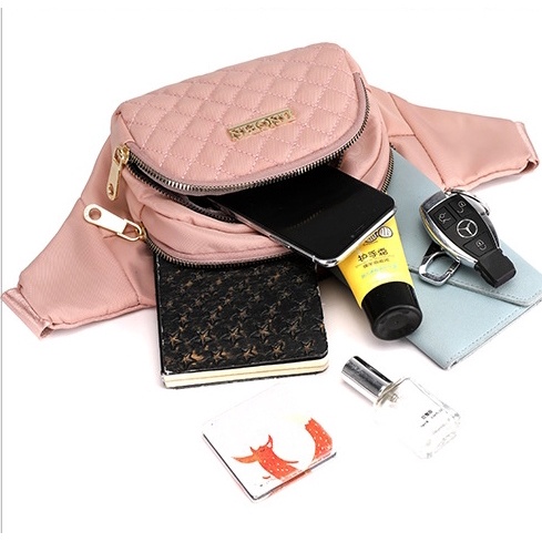 TAS SELEMPANG WANITA WAIST BAG JINGPIN PINK VANVEN TA653P3 SLINGBAG DADA BAHU FASHION KOREA KEKINIAN REMAJA CEWEK MURAH SIMPLE CASUAL IMPORT BATAM BRANDED PREMIUM