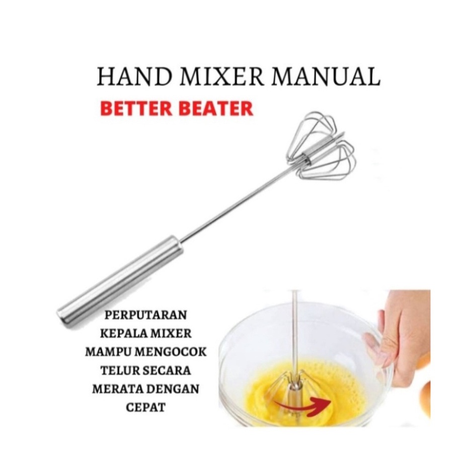 【COD+Dalam stok+Pengiriman Cepat】Kocokan  Stainless Regashi Pengocok Hand Mixer Manual / Pengocok Telur Adonan Otomatis Pengocok Telur Better Beater  Kocokan Telur Otomatis Stainless  Mixer Better Beater