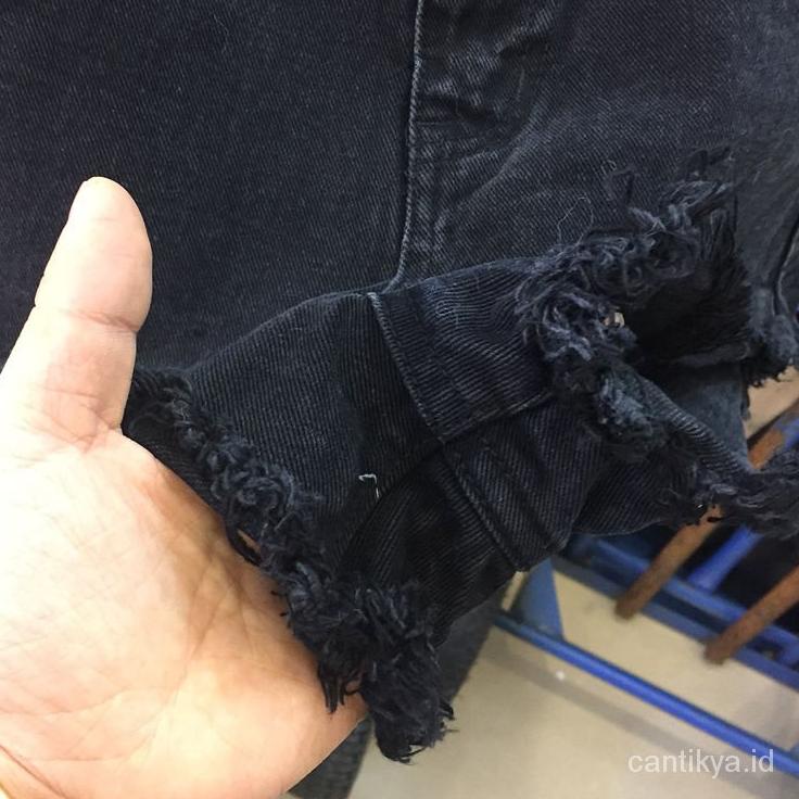 Harga Spesial.. Celana hotpants jeans pendek wanita korea style hitam cewek denim dewasa Robek xl XX