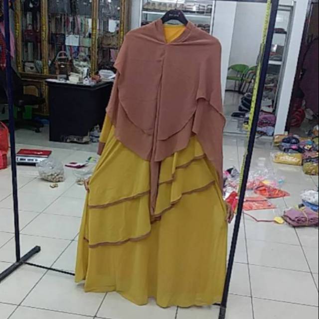 Gamis ceruty set jilbab