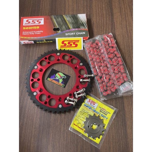 Gear set 520 CRF 150L Roz CRF 230 CRF 250 Gear paket CRF 150 L 520 Merah supermoto harian trabas