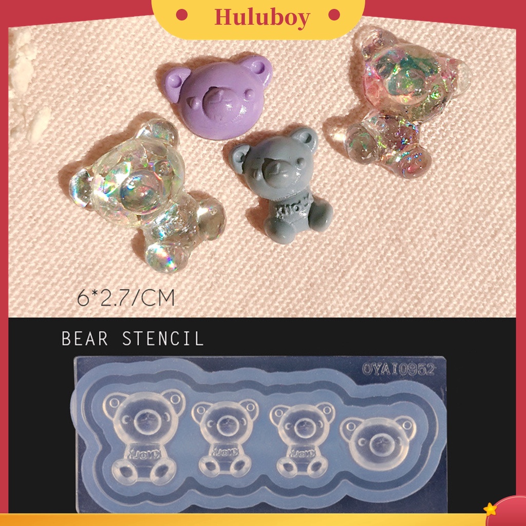 Huluboy Huluboy♡ Cetakan Stempel Kuku 3D Bahan Silikon Transparan Untuk Nail Art DIY