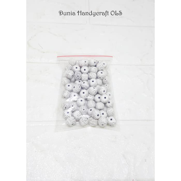 DIY Mote Putih BIntik 10 mm Bahan Kerajinan Tangan Bunga Anting Bros