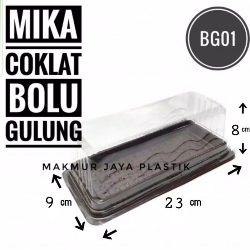 [ MIKA COKLAT BG 1 ] TEMPAT WADAH KUE ROTI BOLU GULUNG TINGGI