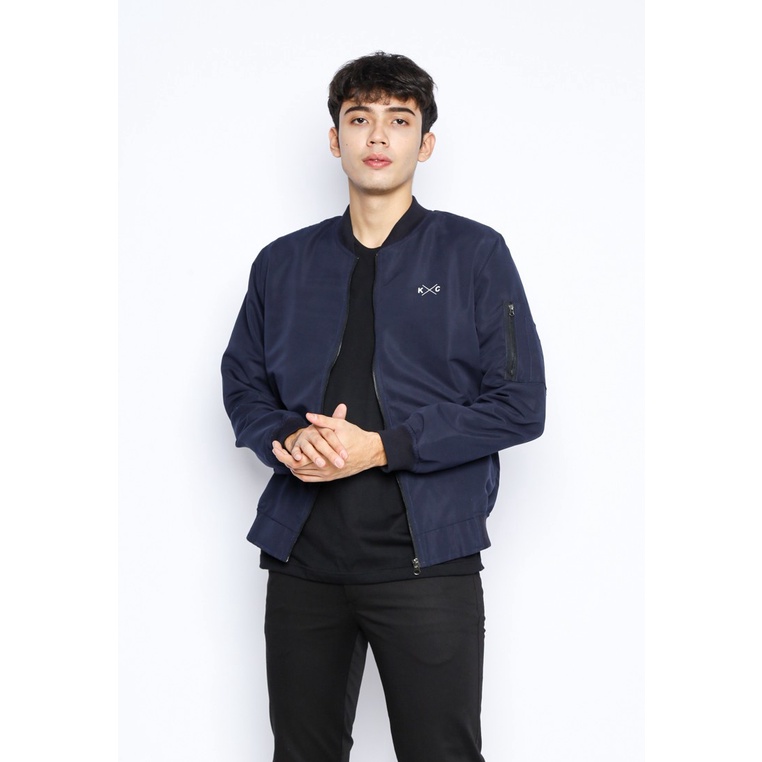 KENT&CREW Jaket Bomber Pria Biru Navy - C-AEBG10-M5