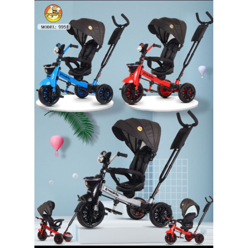 Sepeda roda tiga Pacific 9951 lampu dan music