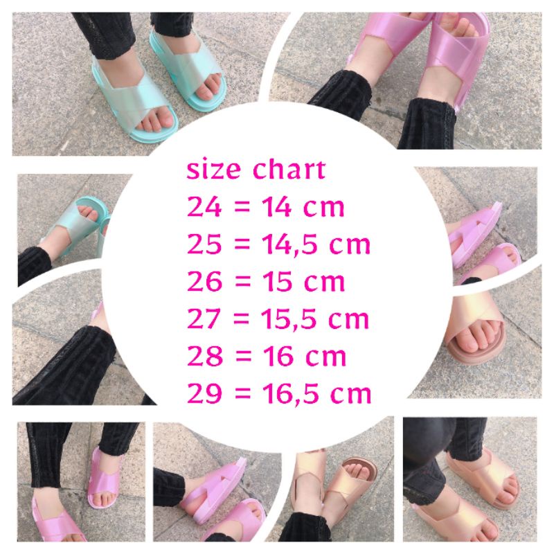 Sandal anak jelly silang/sandal anak perempuan karet import/sandal anak cewe import lucu anti slip