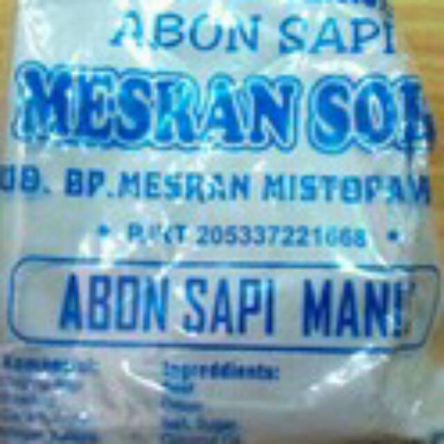 

Abon Sapi Mesran Solo 250gr