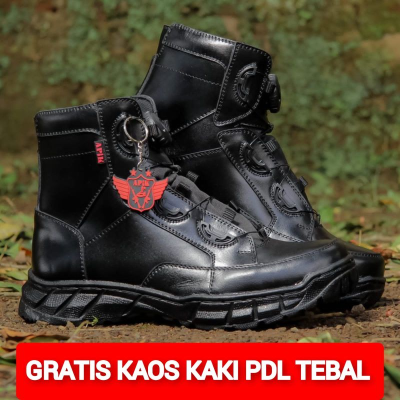 SEPATU PDL TALI PUTAR POLANTAS MODEL TERBARU MERK APIK BAHAN KULIT SAPI ASLI SEPATU PDL DINAS LAPANGAN TNI POLRI SECURITY SATPAM SEPATU BOOTS MOTOR PRIA DAN WANITA