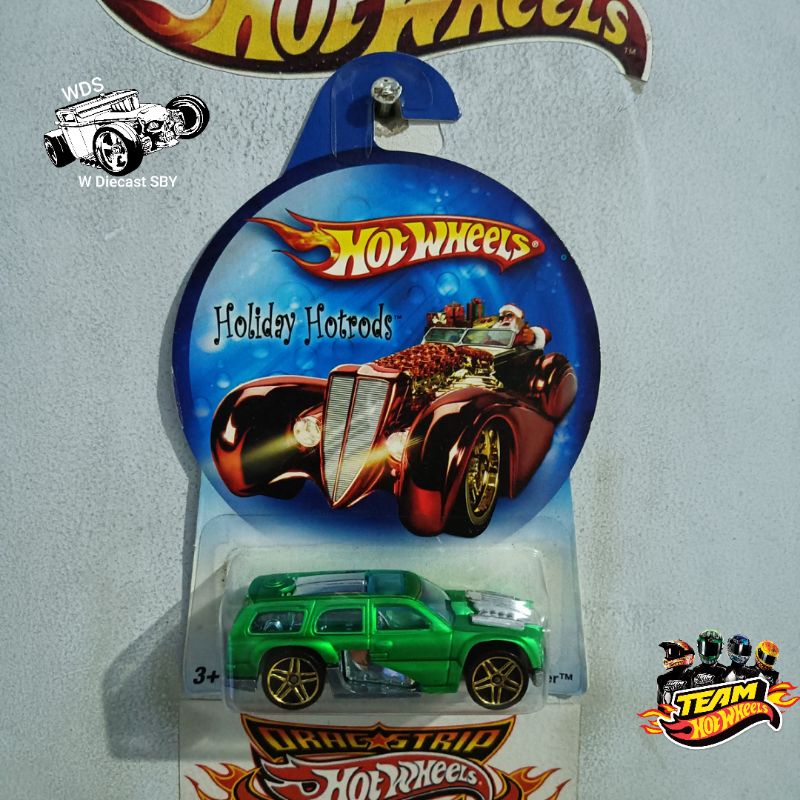 Hot Wheels Holiday Hotrods Rollin Thunder Green Hobi Mainan Mobil Kolektor Diecast Balap Race