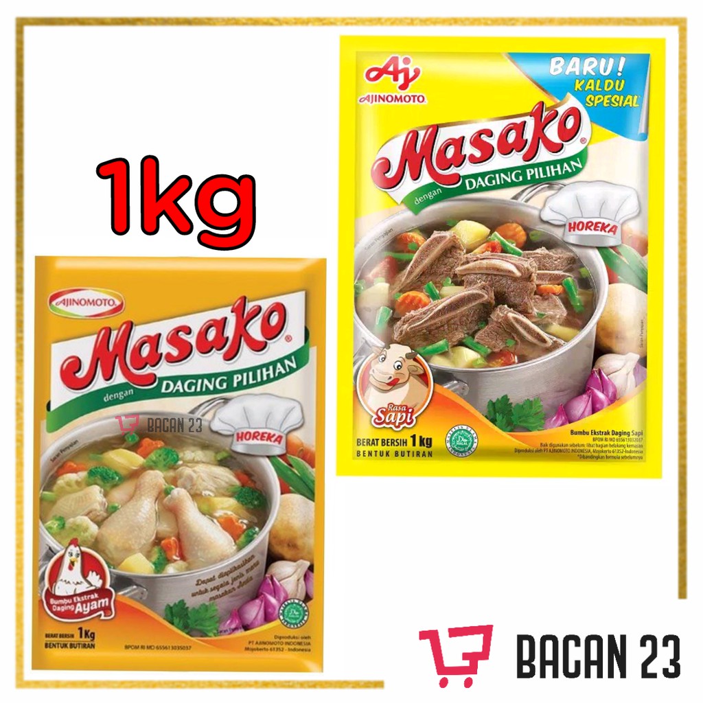 Masako Bumbu Kaldu ( 1kg ) ( Ayam - Sapi ) / Bumbu Sop / Bumbu Instan Praktis / Bacan 23 - Bacan23