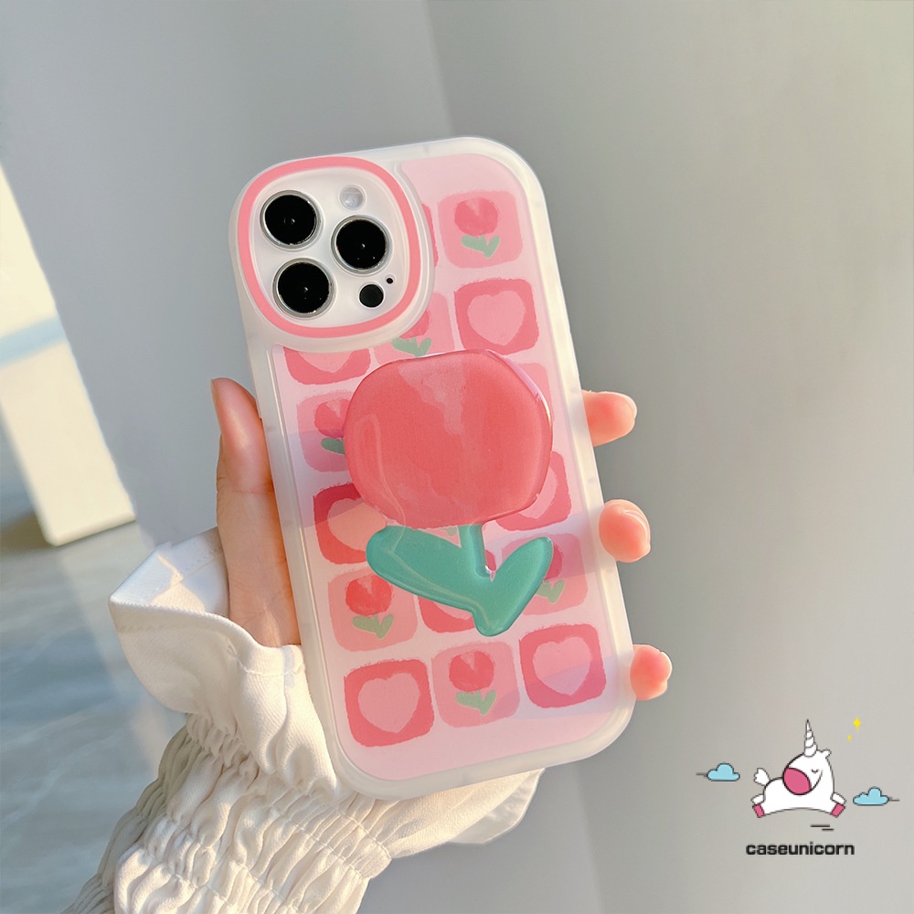 Soft Case Tpu Motif Bunga Tulip Untuk iPhone 11 13 12 Pro Max 7 6 6s 8 Plus X XR XS Max SE 2020