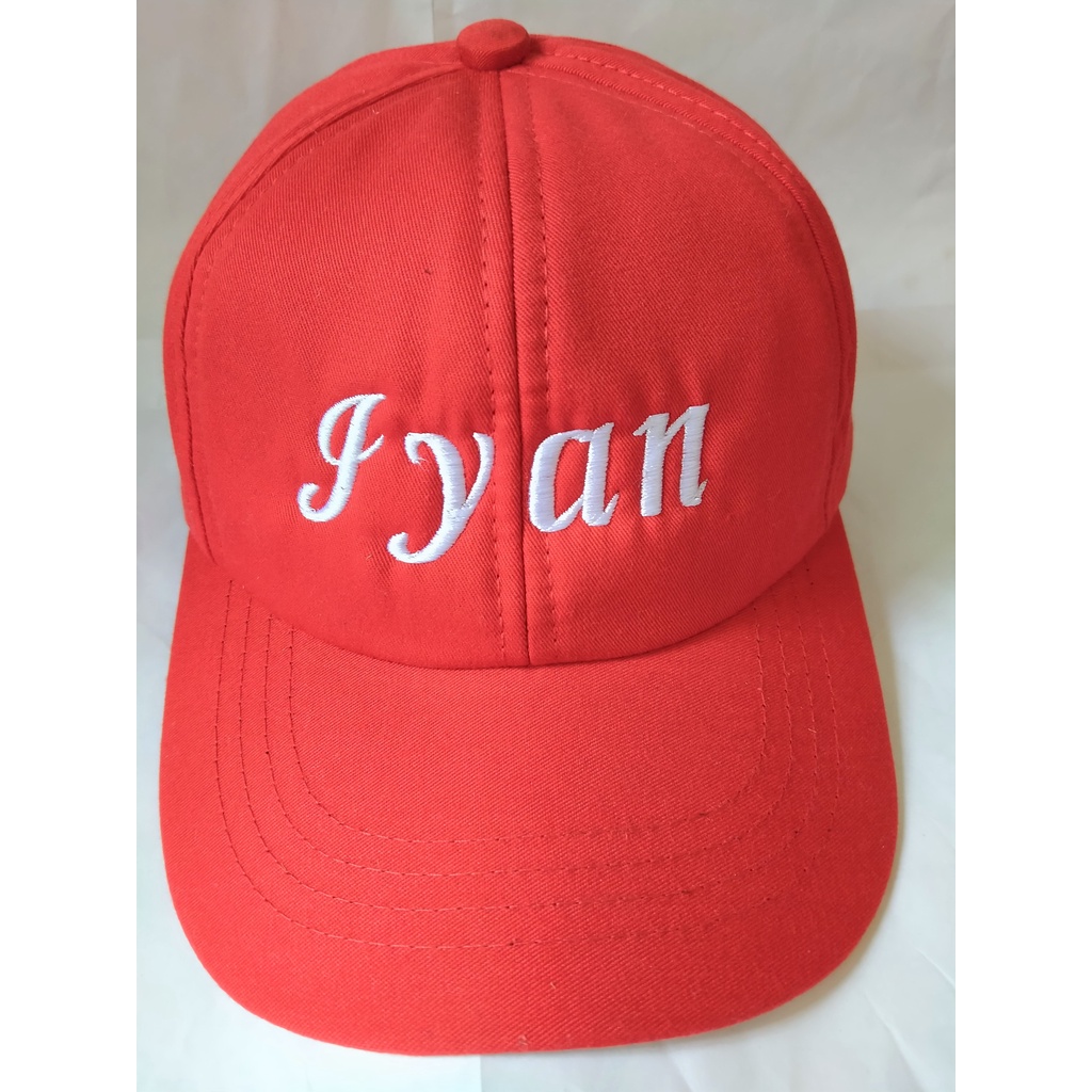 Topi Baseball anak custom nama Gratis Bordir Nama sendiri-Merah