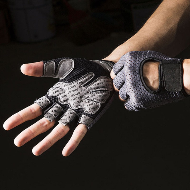 Fitness half-finger gloves thin mesh non-slip sports equipment training cycling breathable gloves