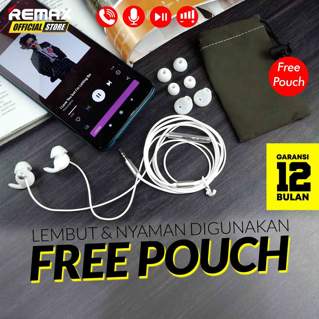 Earphone Remax RM-625 Wired Earphone Garansi Resmi / Earphone Murah / Earphone Terbaik / Earphone