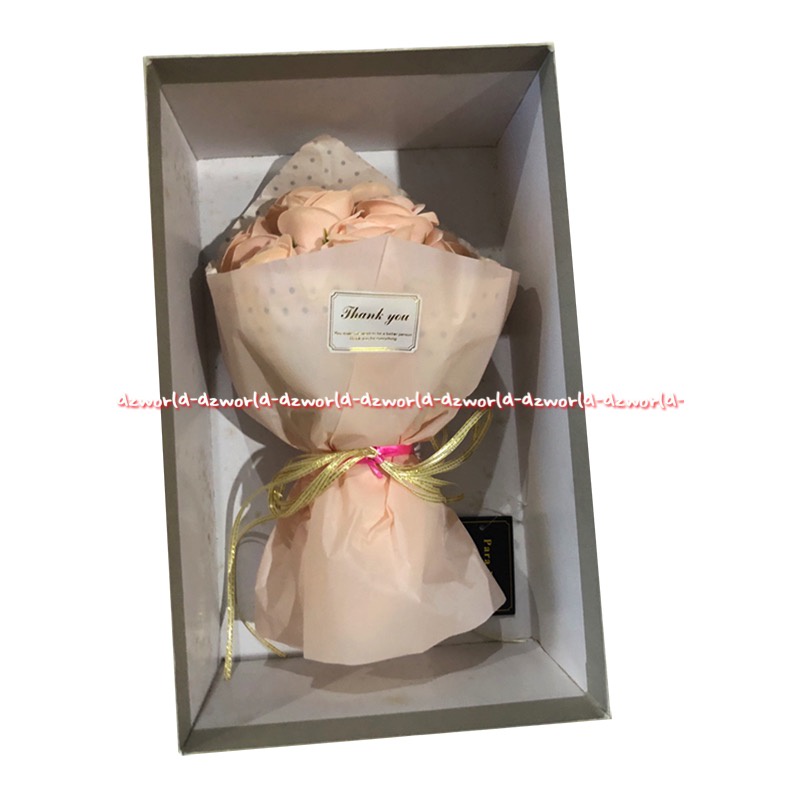 Bunga Bucket Peach Rose Paket Valentine Dengan Box Orange Muda Bunga Mawar Bunga Buket Artifisial Dengan Box Dus