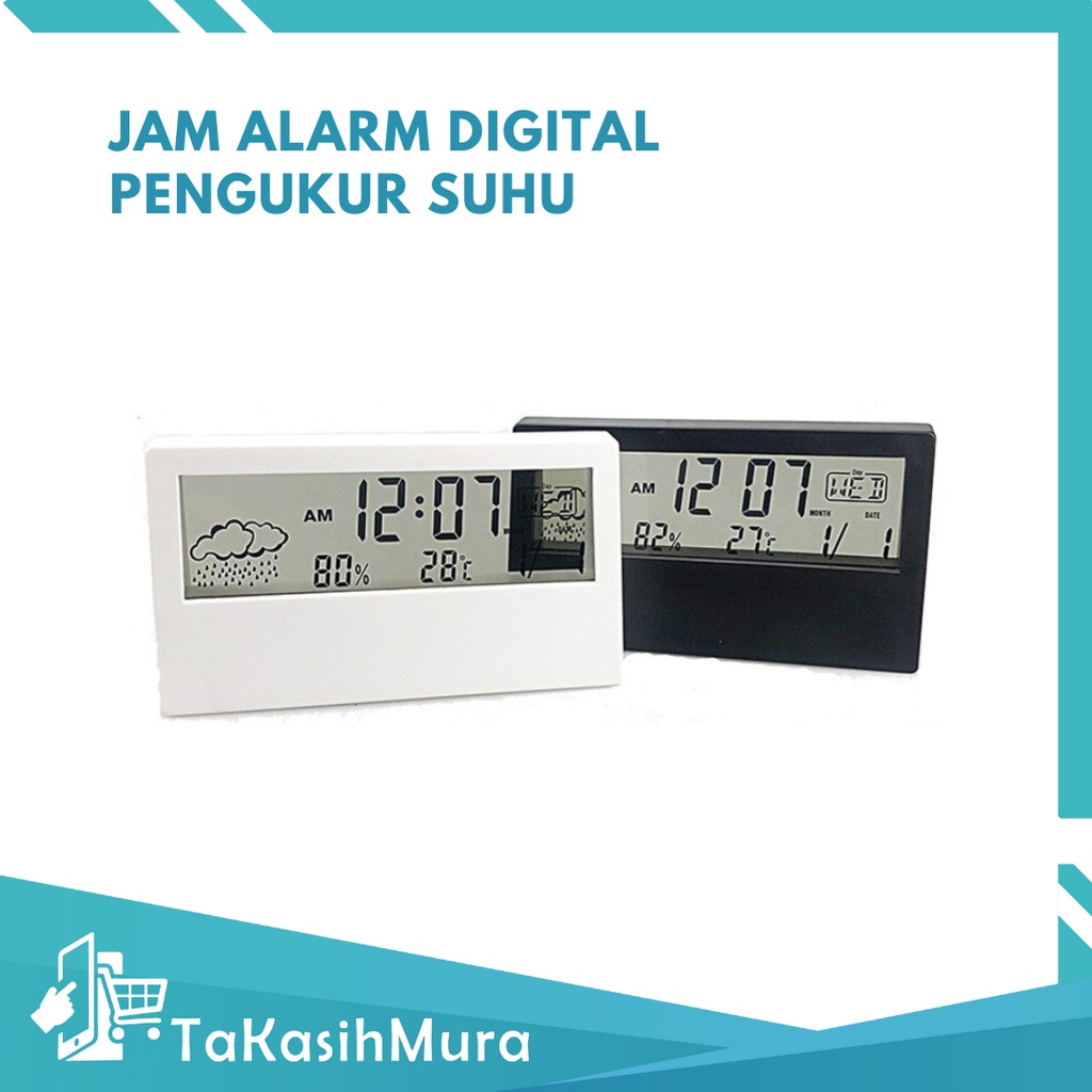 Jam Digital Smart Clock Pengukur Suhu Ruangan Higrometer Termometer