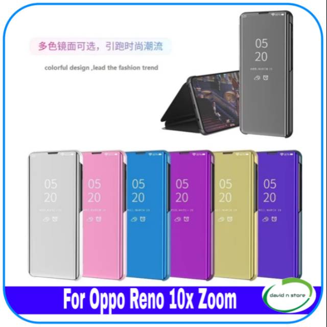 Casing Oppo Reno 10X Zoom 10 X Zoom Clear View Standing Luxury Flip Cover Premium Executive Case