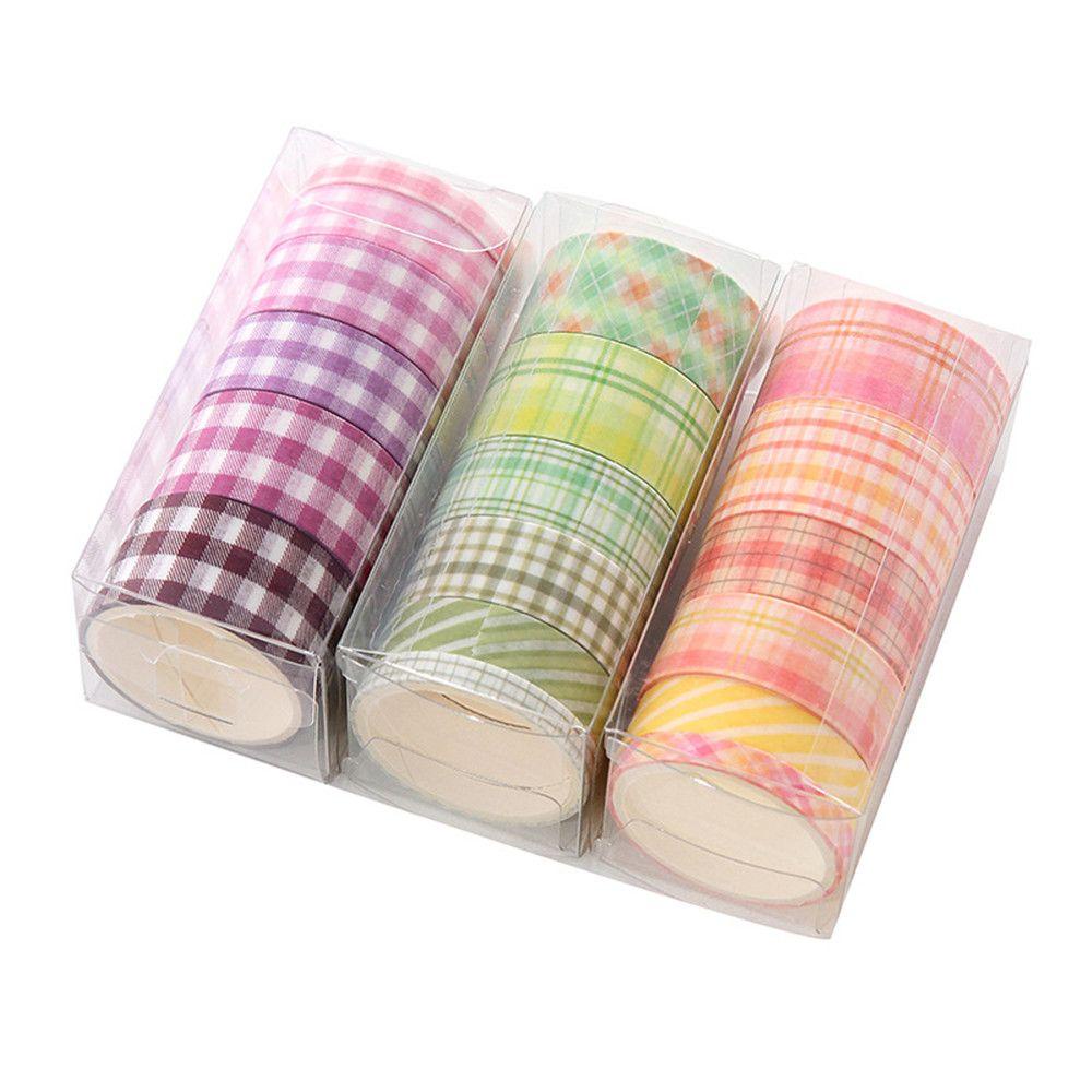 Nanas 6roll /box Washi Tape Set Grid Washitape Pita Hias Kawaii Sticker