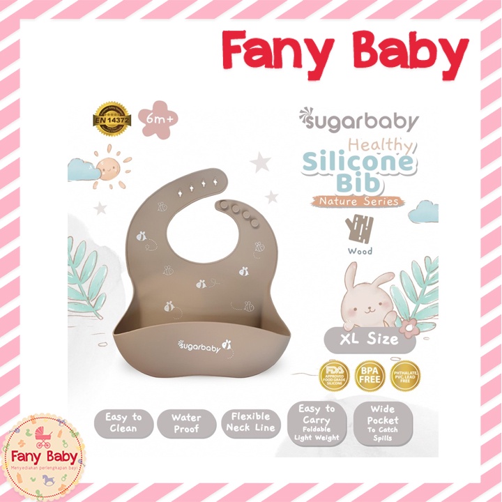 SUGAR BABY HEALTHY SILICONE BIB NATURE SERIES