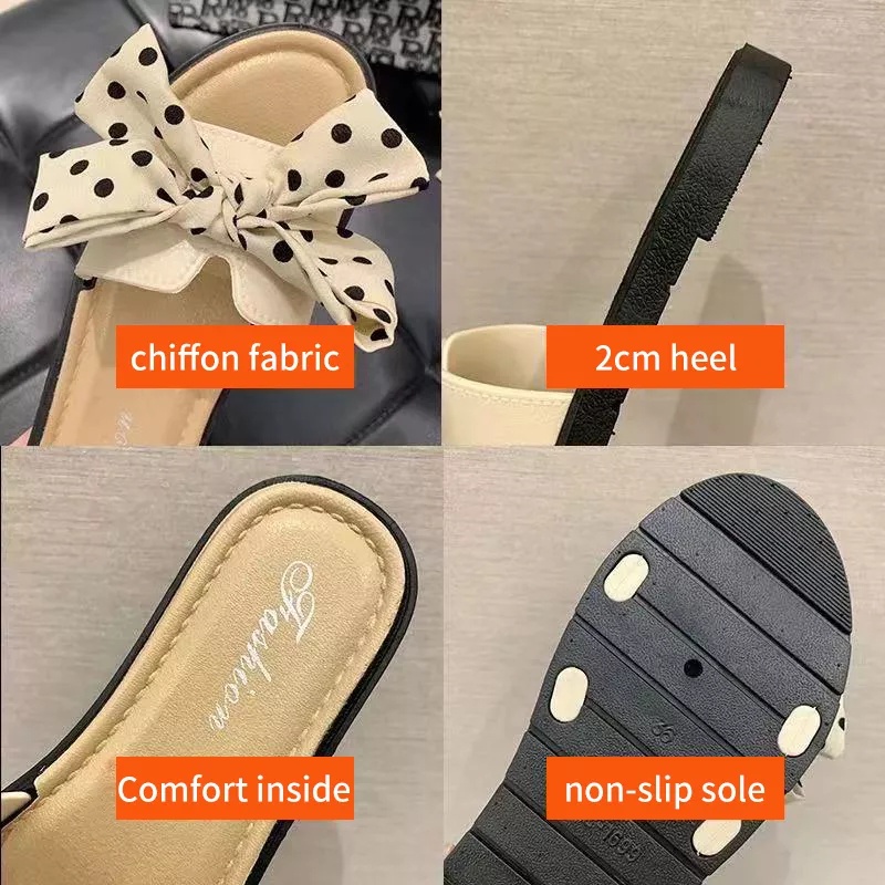 Sandal Selop Wanita Sendal EF16 Teplek Slip Flat Pita Sandal Jelly Sandal Model Pita Polkadot ACC