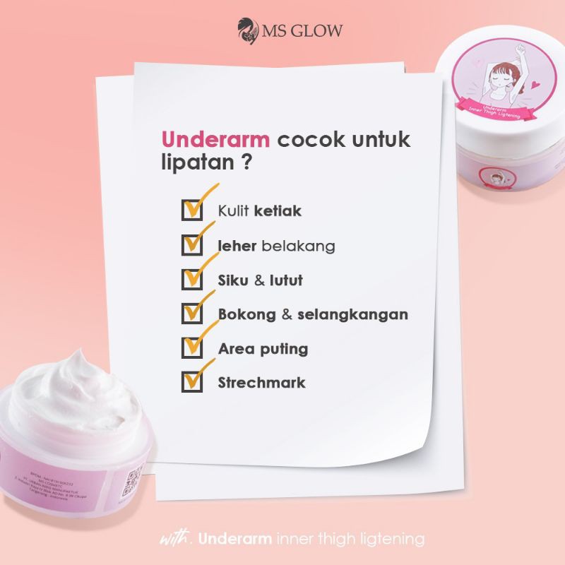 MS GLOW UNDER ARM INNER THIGH LIGHTENING CREAM KRIM PEMUTIH KETIAK