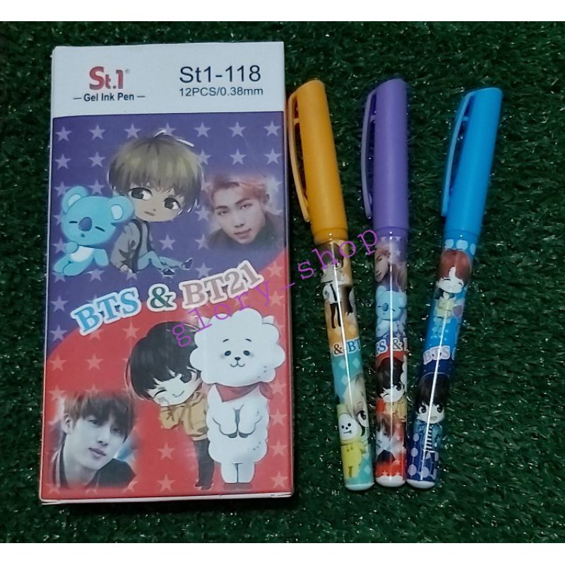 

3 PCS PULPEN/pulpen BT21/pulpen gel/pulpen karakter/alat tulis