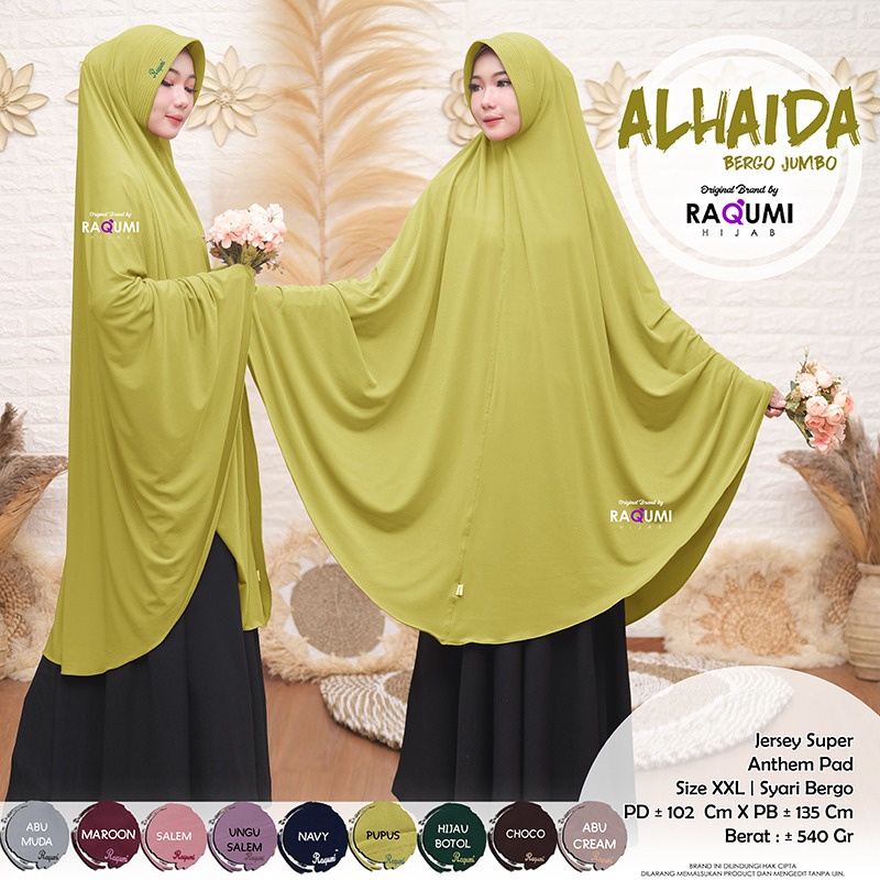 BERGO JERSEY JUMBO HIJAB JERSEY SYARII ALHAIDA BERGO JUMBO BY RAQUMI