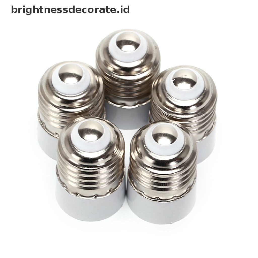 (Birth) 5pcs / Lot Adapter Konverter Socket Holder Lampu Bohlam E27 Ke E14