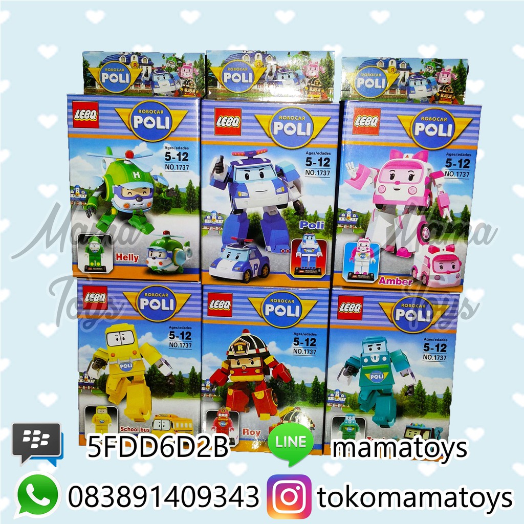 PROMO ROBOCAR POLI LEGO 1 SET ISI 6 PCS