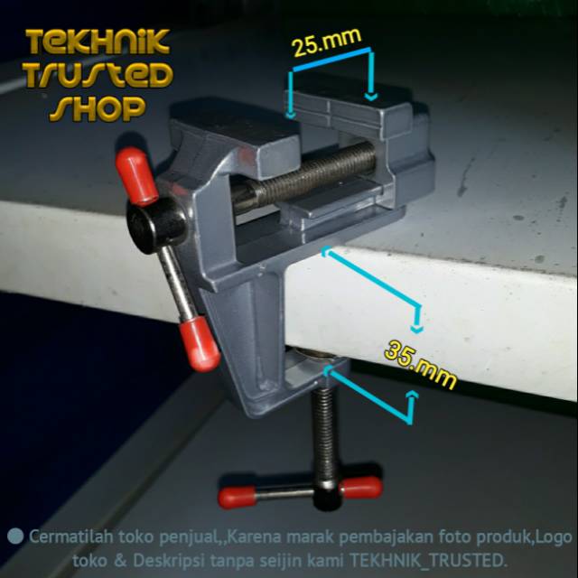 Baby vice mini ragum clamp klem catok meja aluminium aloy casting