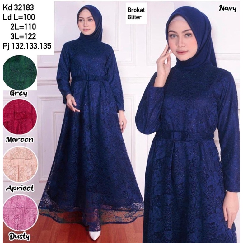 Maxy yuni / gamis brokat / gamis putih / gamis seragam / gamis pesta / model terbaru / gamis Couple 