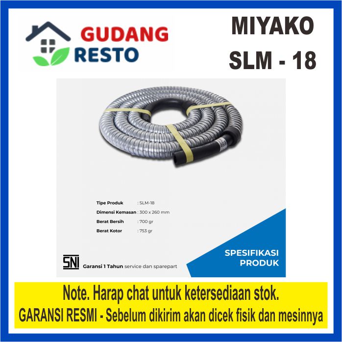 MIYAKO SELANG GAS 1,8 M / LPG / ELPIJI SLM18 SLM 18 FLEXIBLE REGULATOR KOMPOR RUMAH TANGGA SLM-18